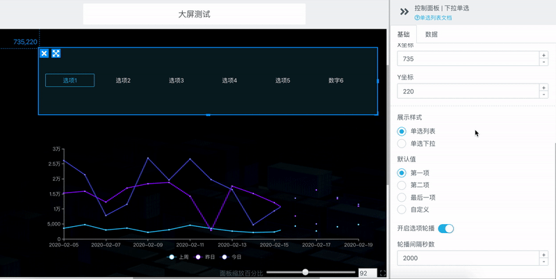 图表组件的轮播同步触发联动