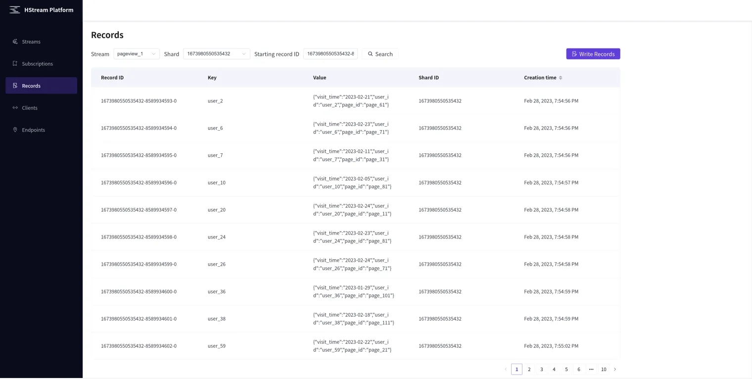 HStream Console 图3