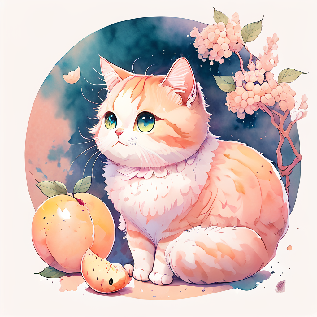 可爱的动漫猫桃子混合体.png