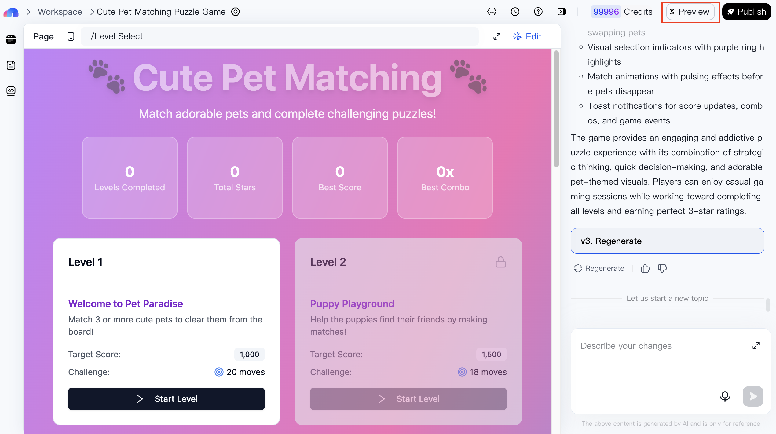 Preview from Editing Page