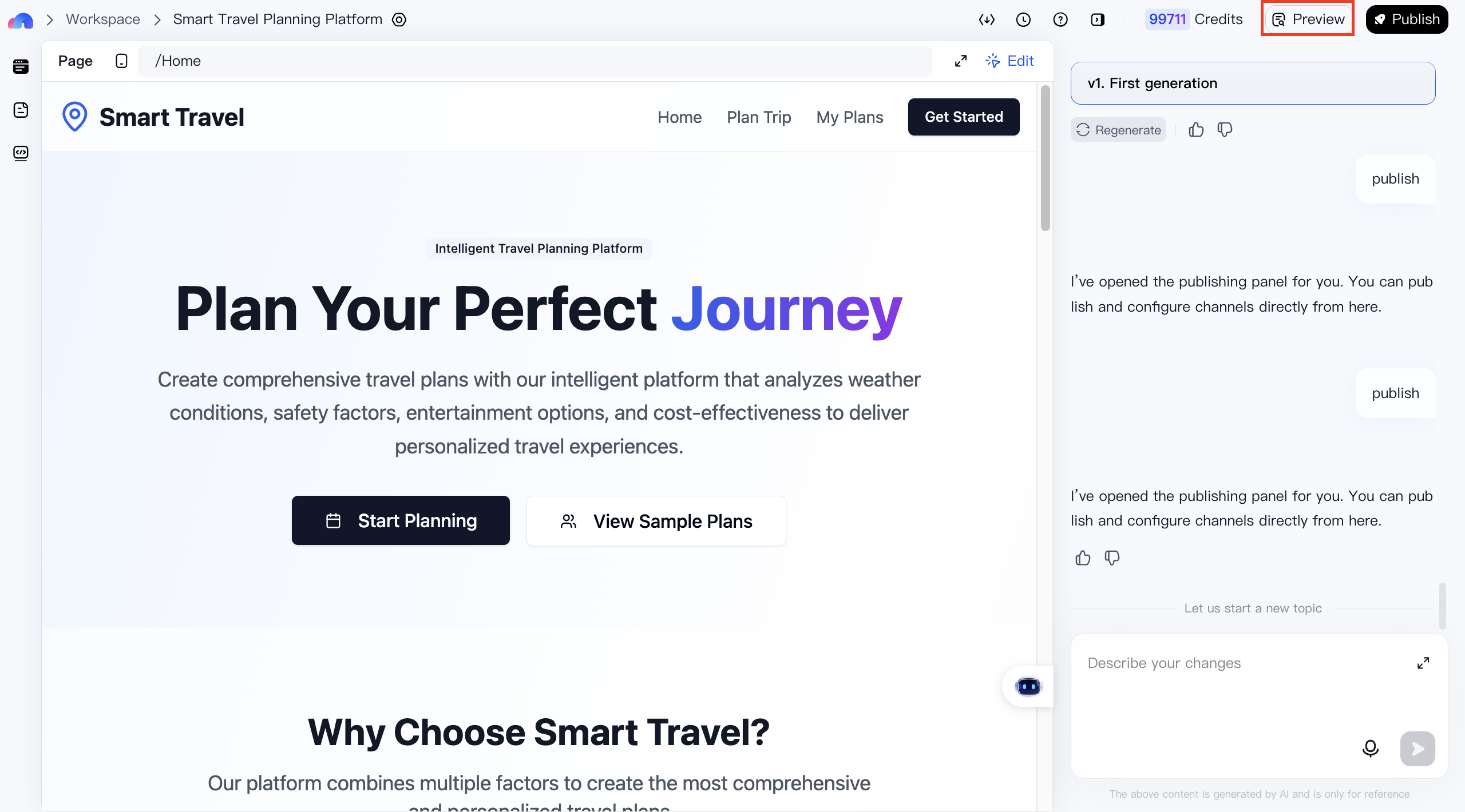 Application Preview with Backend
